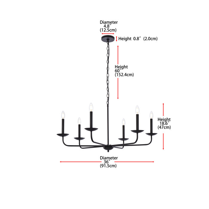 Baltray 6 Light Metal Dimmable Chandelier & Reviews Joss & Main